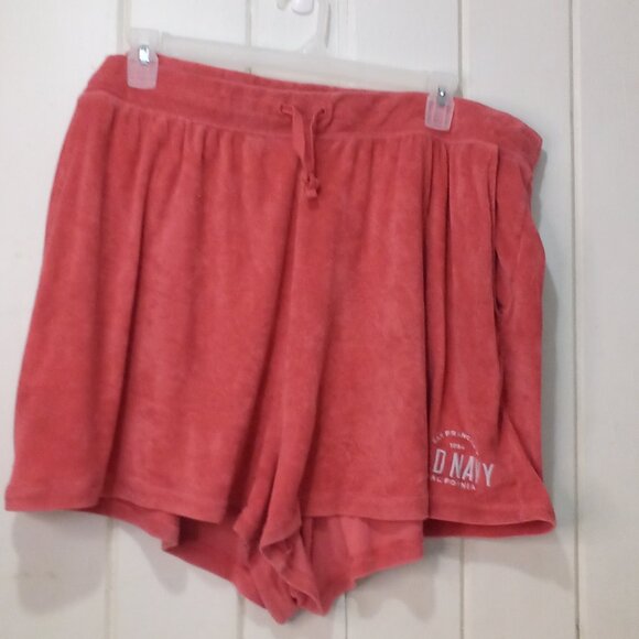 Old Navy Shorts 3X Terry Cloth Pull On Elastic Wasit Drawstring Pockets Peach - Picture 1 of 14
